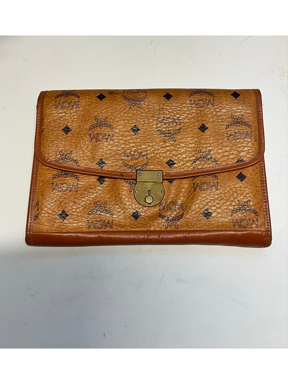 Vintage MCM Munich West Germany Visetos Organizer Clutch Wallet With Key